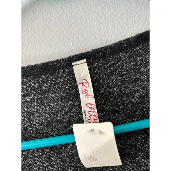 Red Lolly Womens Cardigan Sweater Size Small Heather Gray NWT Ruffles Open Front - Picture 4 of 6